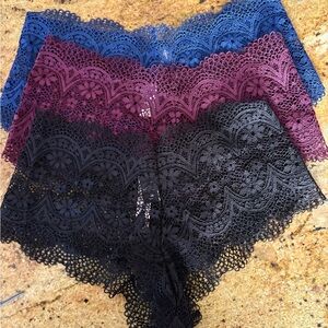 Victoria's Secret Lace Boyshorts - Black
